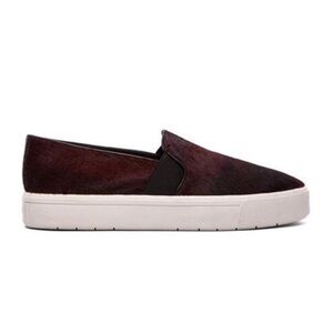 Vince Calf Hair Burgundy Berlin Slip-On Shoes